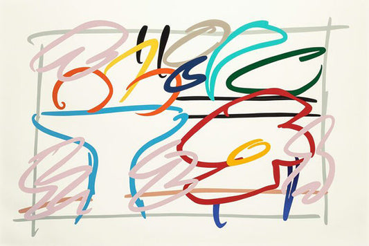 FAST SKETCH STILL LIFE WITH ABSTRACT PAINTING