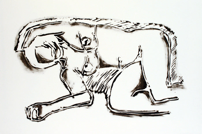 MONICA LYING ON HER SIDE, WITH SCRIBBLE
