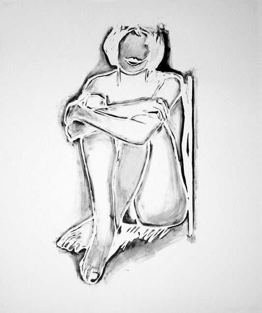 MONICA SITTING BY WALL