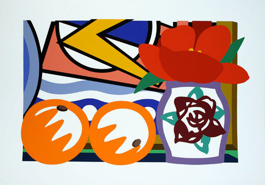 STILL LIFE WITH LICHTENSTEIN AND TWO ORANGES