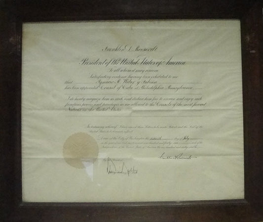 CONSUL OF CUBA APPOINTMENT DOCUMENT