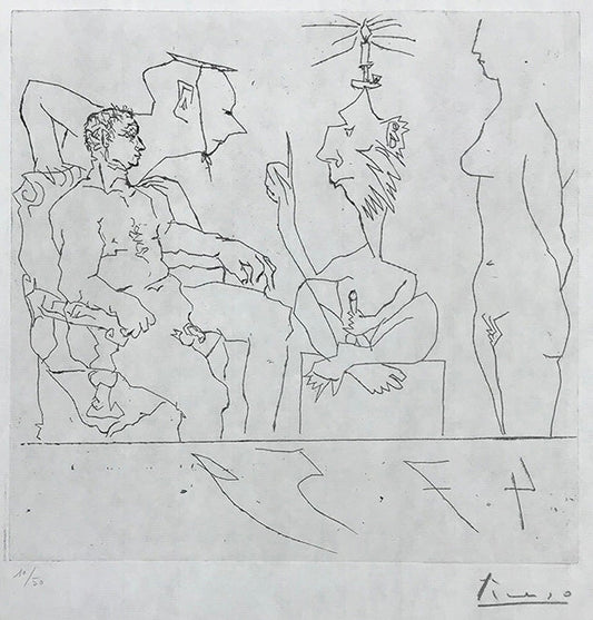 EAU FORTE, 347 SERIES - SCENE AUX QUATRE PERSONNAGES