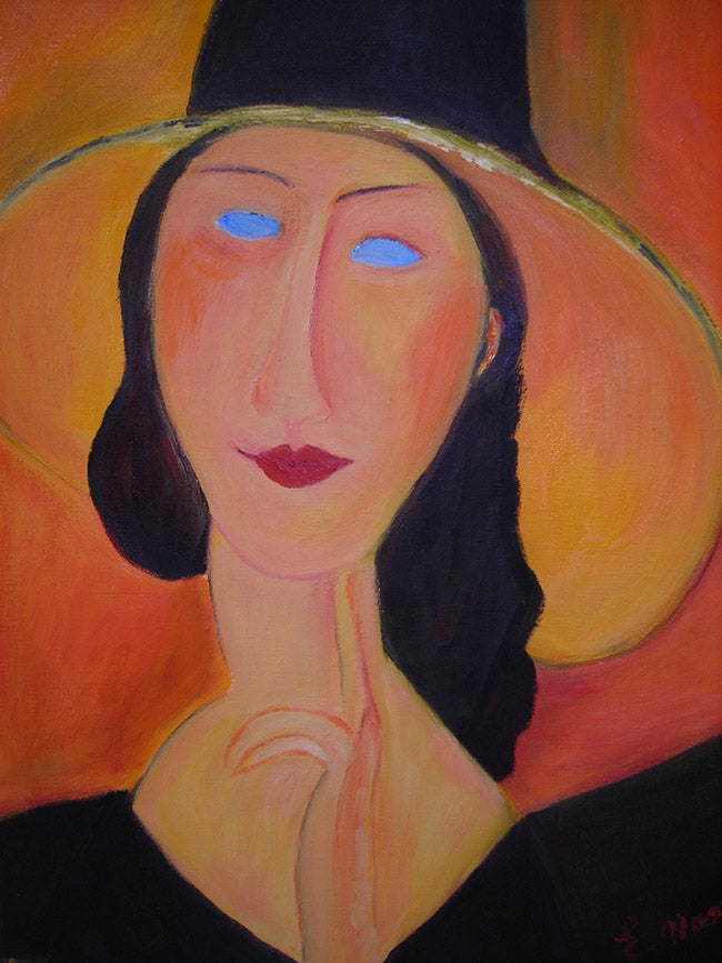 Portrait of Jeanne Hebuterne with Large Hat